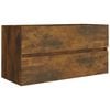 vidaXL Dulap chiuvetă, stejar fumuriu, 90x38,5x45 cm, lemn prelucrat