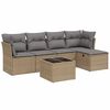 vidaXL Set canapele de grădină, 6 piese, cu perne, bej, poliratan