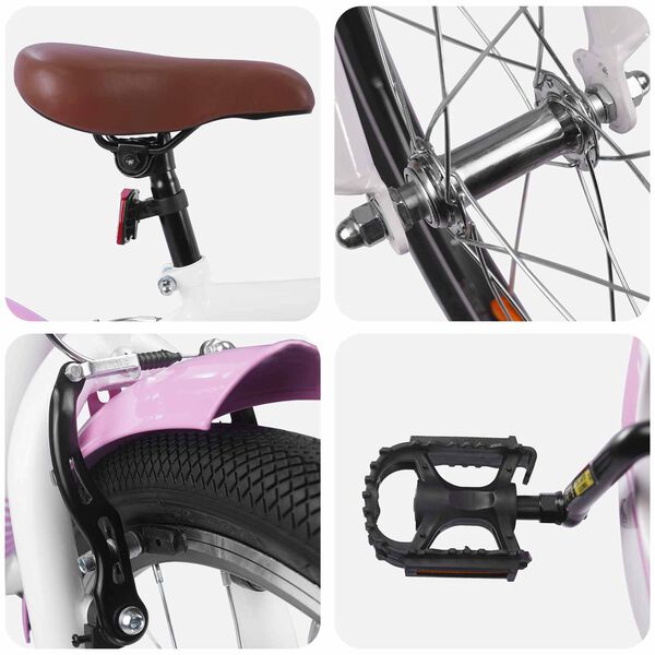 vidaXL Bicicletă pentru Copii 18 Inci pentru 5-7 ani Roz deschis