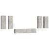 vidaXL Set dulap TV, 6 piese, gri beton, lemn prelucrat