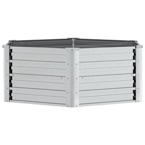 vidaXL Strat &icirc;nălțat de grădină, argintiu, 129x45 cm, oțel galvanizat