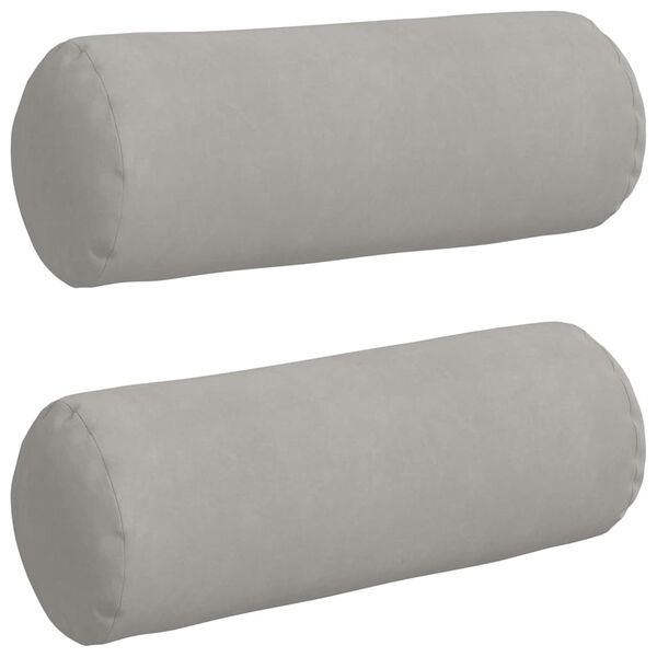 vidaXL Perne Bolster 2 pcs Gri deschis Ø 25 x 70 cm