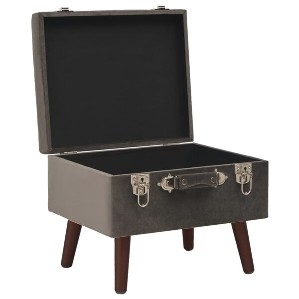 vidaXL Taburet de depozitare, gri, 40 cm, catifea