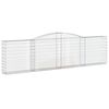 vidaXL Coșuri gabion arcuite 10 buc, 400x30x100/120 cm fier galvanizat