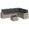 vidaXL Set canapele de grădină cu perne, 7piese gri deschis poliratan