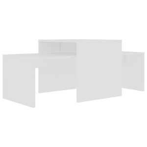 vidaXL Set măsuțe de cafea, alb, 100x48x40 cm, lemn prelucrat