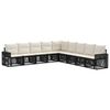 vidaXL Set de canapele pentru grădină 9 buc. Negru și Alb crem