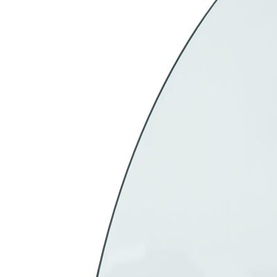 vidaXL Placă de sticlă pentru șemineu ,semi-rotundă, 800x500 mm