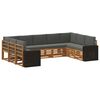 vidaXL Set canapea sectională 9 pcs Natural și Antracit Poliester