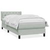 vidaXL Pat box spring cu saltea, gri deschis, 80x210 cm, catifea