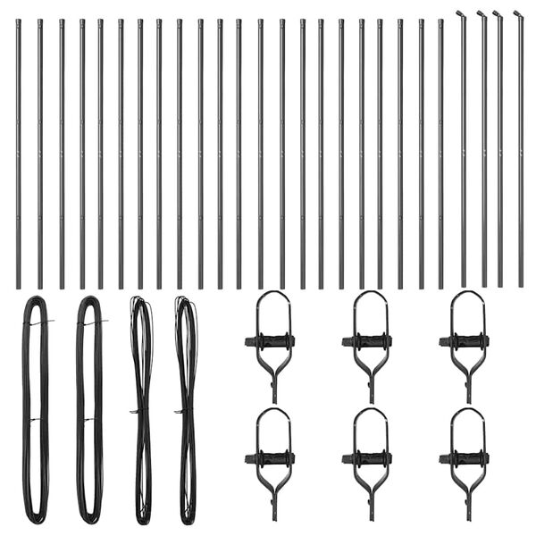 vidaXL Stâlp de gard. Altele 26 pcs Gri 3,2 x 3,2 x 170 cm Oțel