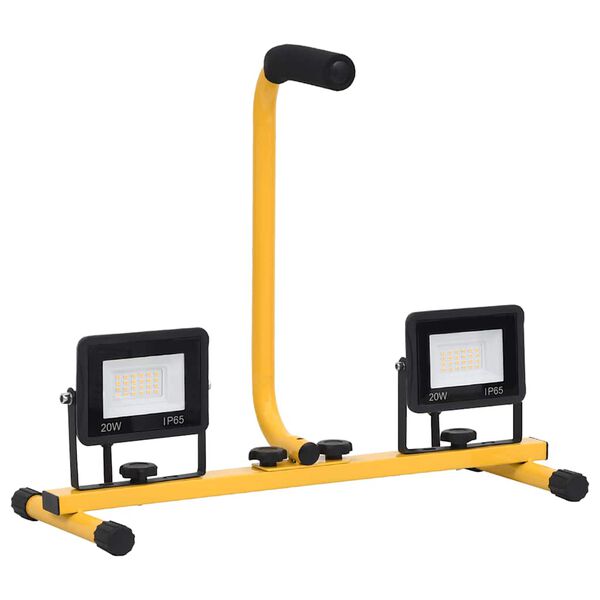 vidaXL Proiector cu LED și mâner, 2x20 W, alb rece