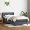 vidaXL Pat box spring cu saltea, gri &icirc;nchis, 100x210 cm, catifea