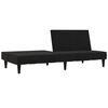vidaXL Canapea extensibilă cu 2 locuri cu taburet, negru, microfibră