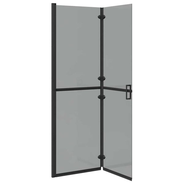 vidaXL Perete de duș Walk-in Negru și transparent închis 120 x 190 cm