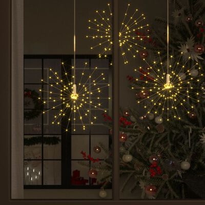 vidaXL Lampă cu artificii de Crăciun, 140 LED-uri, alb cald, 20 cm