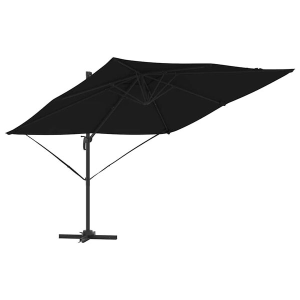 vidaXL Parasol Roma Negru 286 x 284 x 265 cm Aluminiu și poliester