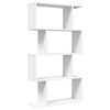 vidaXL Bibliotecă separatoare de cameră cu 4 niveluri, albă, 70x24x129 cm, lemn stratificat