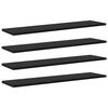 vidaXL Raft pentru cărți 4 pcs Negru 80 x 20 x 1,5 cm Lemn compozit