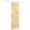 vidaXL Ușă glisantă Natural și Alb 70 x 210 cm Lemn de Pin Solid