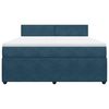vidaXL Pat box spring cu saltea, albastru, 180x200 cm, catifea