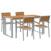 vidaXL Set de masă pentru grădină 5 buc. Gri Lemn Solid de Acacia