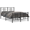 vidaXL Cadru pat metalic cu tăblie de cap/picioare, negru, 120x190 cm
