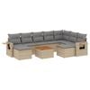 vidaXL Set canapele de grădină, 10 piese, cu perne, bej, poliratan