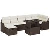 vidaXL Set de canapele pentru grădină cu pernă 8 pcs Maro Rattan poli