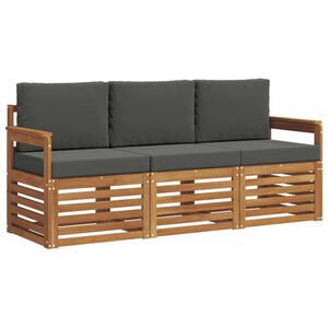 vidaXL Seturi de canapele cu pernă 3 pcs Natural și Antracit