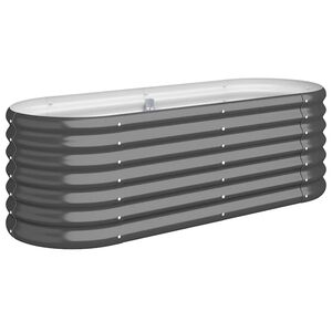 vidaXL Strat &icirc;nălțat grădină 114x40x36 cm oțel galvanizat