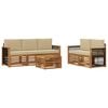 vidaXL Set de canapele de exterior 6 buc. Natural și Bej