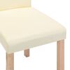 vidaXL Scaune de bucătărie, 2 buc., crem, piele ecologică