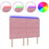 vidaXL Tăblie cap cu lumini cu bandă LED Ajustabil Roz 72 cm Catifea