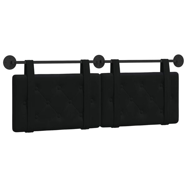 vidaXL Cap de pat suspendat Pe perete Negru 130 x 55 x 5 cm Catifea