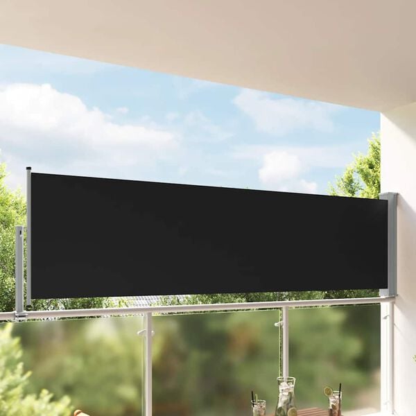 vidaXL Copertină laterală retractabilă de terasă, negru, 100 x 300 cm