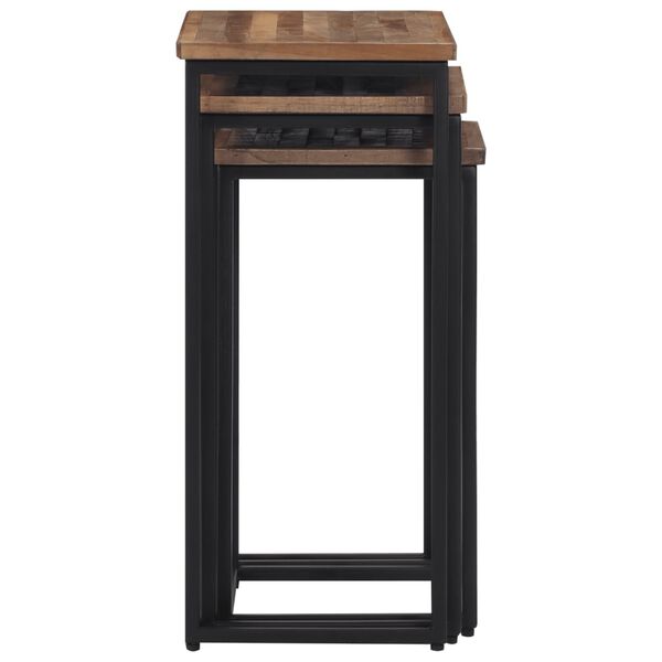 vidaXL Măsuțe de cafea suprapuse, 3 buc., lemn masiv de tec