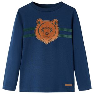 Tricou pentru copii cu m&acirc;neci lungi, bleumarin, 92