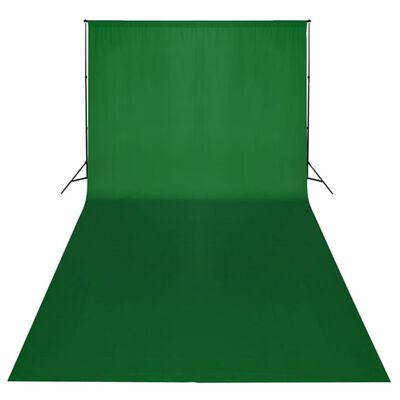 vidaXL Kit studio foto, fundal verde, 600 x 300 & lumini