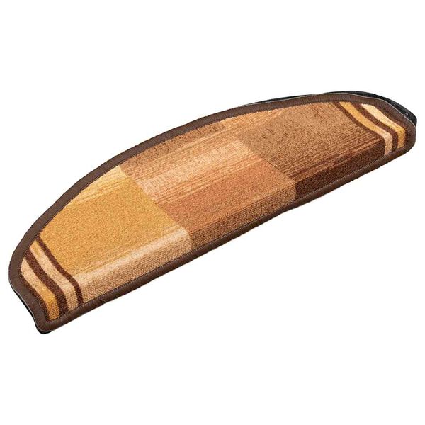 vidaXL Covorașe pentru scări autoadezive, 10 buc., maro, 65x21x4 cm