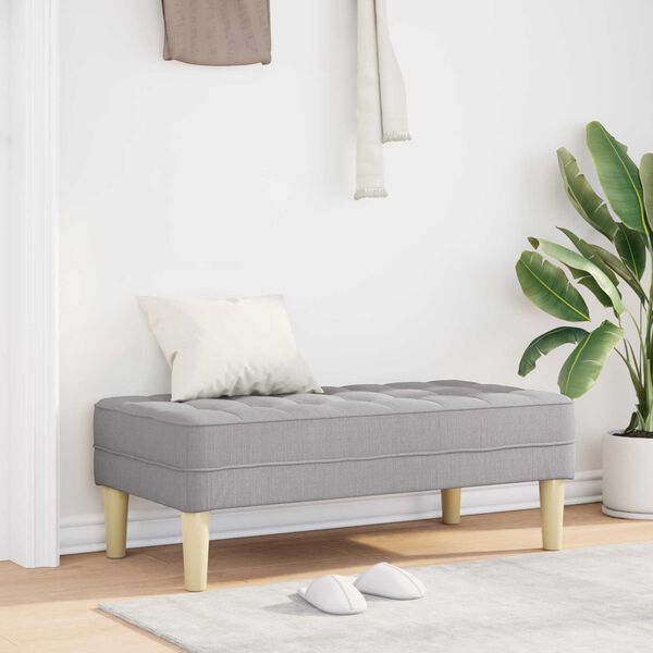 vidaXL bancă cu pernă Gri nori 113 x 57 x 39 cm țesătură