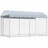 vidaXL Padoc de exterior cu prelată pentru c&acirc;ini, 382x192x225 cm