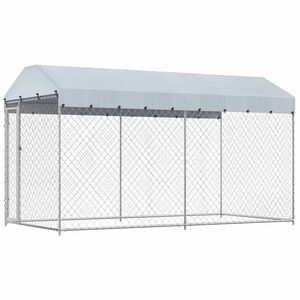 vidaXL Padoc de exterior cu prelată pentru c&acirc;ini, 382x192x225 cm