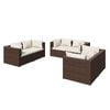 vidaXL Set mobilier de grădină cu perne, 6 piese, maro, poliratan