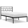 vidaXL Cadru de pat din metal cu tăblie, negru, 100x200 cm