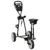 vidaXL Troler de golf cu scaun Negru și Alb Fier Pliabil