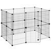 vidaXL Cușcă animale de companie cu ușă 20 panouri negru 35x35 cm oțel
