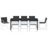vidaXL Set de masă pentru grădină 9 pcs Alb Oțel vopsit electrostatic