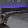 vidaXL Tăblie de pat cu LED, maro &icirc;nchis, 180x5x78/88 cm, textil