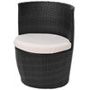 vidaXL Set mobilier bistro cu perne, 3 piese, negru, poliratan